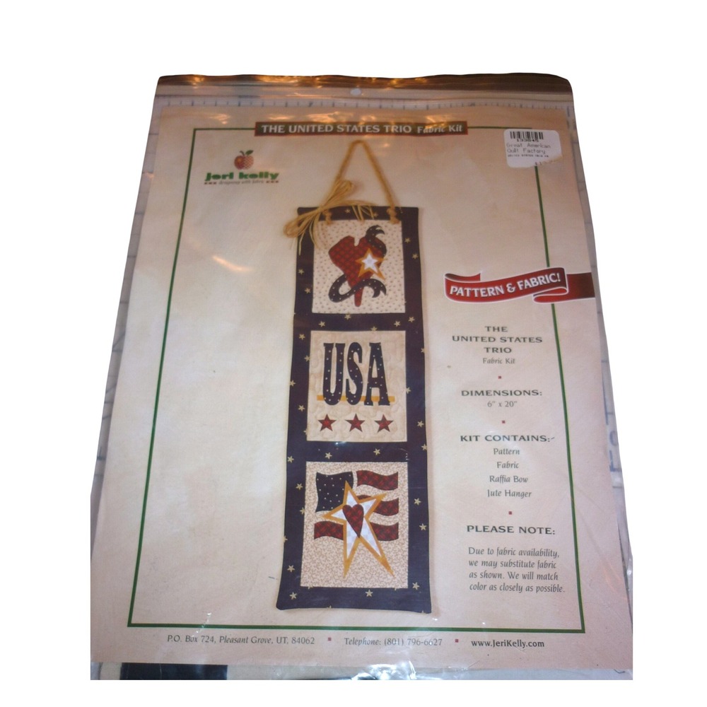 Jeri Kelly United States Trio Fabric Kit Patriotic USA Wall Hanging Quilt DIY